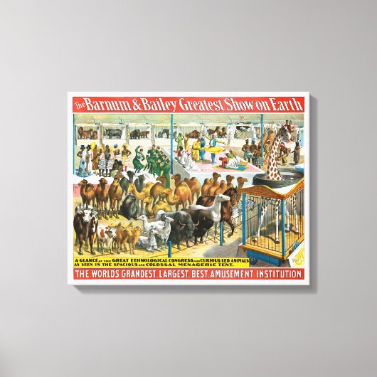 Circus Poster van mensen van verschillende nationa Canvas Afdruk (Voorkant)