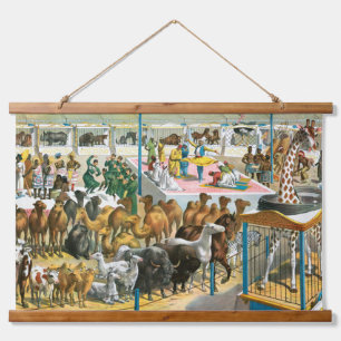Circus Poster van mensen van verschillende nationa Hangend Wandkleed