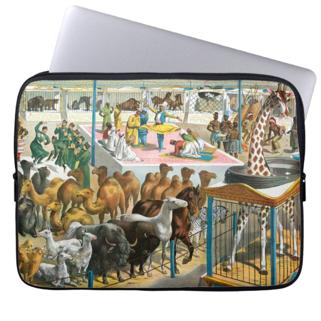 Circus Poster van mensen van verschillende nationa Laptop Sleeve (Voorkant)