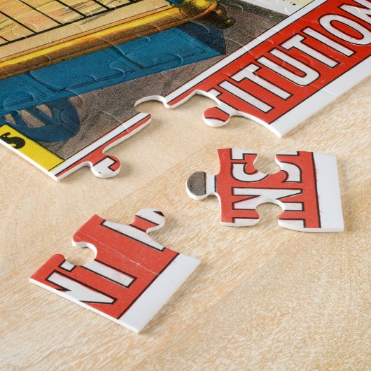 Circus Poster van mensen van verschillende nationa Legpuzzel (Zijkant)