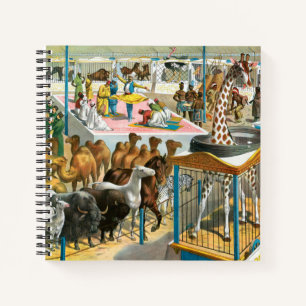 Circus Poster van mensen van verschillende nationa Notitieboek
