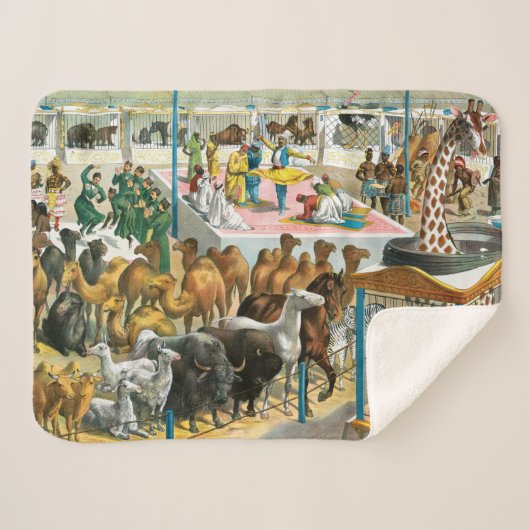 Circus Poster van mensen van verschillende nationa Sherpa Deken (Voorkant (horizontaal))