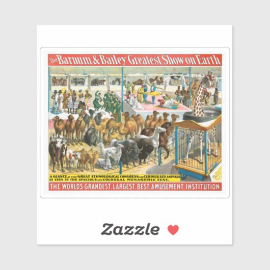 Circus Poster van mensen van verschillende nationa Sticker (Vel)
