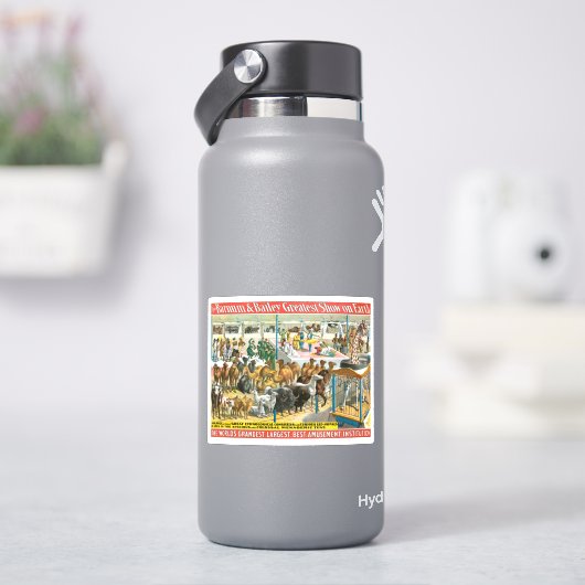 Circus Poster van mensen van verschillende nationa Sticker (HydroFlask)