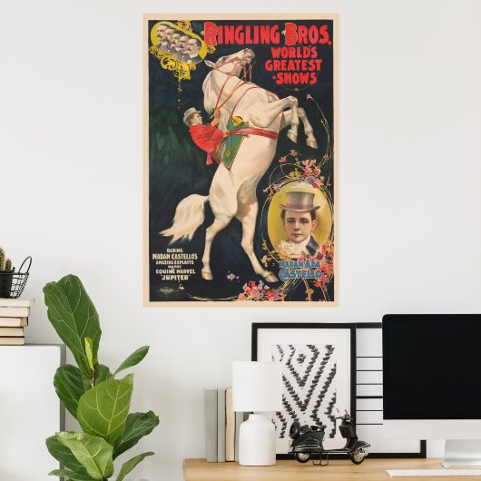 Circus Poster van mevrouw Ada Castello op een paar (Thuiskantoor)