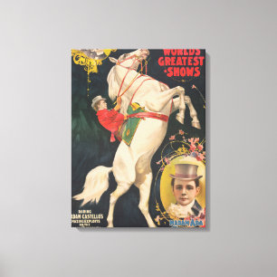 Circus Poster van mevrouw Ada Castello op een paar Canvas Afdruk