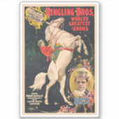 Circus Poster van mevrouw Ada Castello op een paar Sticker (Voorkant)