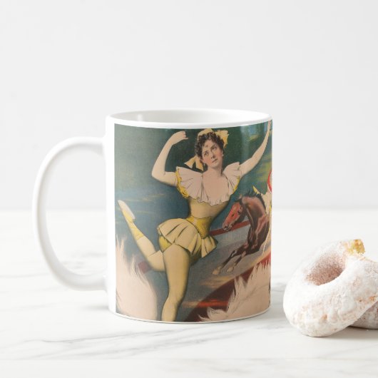  Circus Poster van Miss Roos Meers Koffiemok (Met donut)