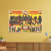 Circus Poster van olifanten optreden Canvas Afdruk (Insitu (Woonkamer))