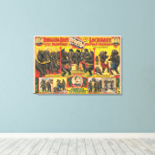 Circus Poster van olifanten optreden Canvas Afdruk (Insitu (Houten vloer))
