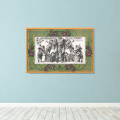 Circus Poster van olifanten speelinstrumenten Canvas Afdruk (Insitu (Houten vloer))