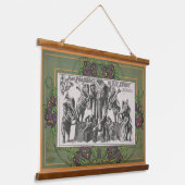 Circus Poster van olifanten speelinstrumenten Hangend Wandkleed (Gebogen)