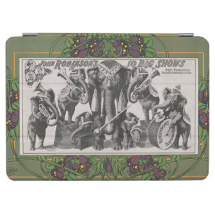 Circus Poster van olifanten speelinstrumenten iPad Air Cover