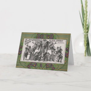 Circus Poster van olifanten speelinstrumenten Kaart