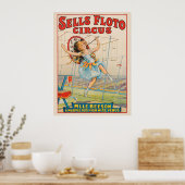 Circus Poster van Tight-Rope Walker met een Paraso (Keuken)