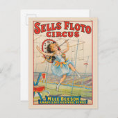 Circus Poster van Tight-Rope Walker met een Paraso Briefkaart (Voorkant / Achterkant)