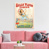 Circus Poster van Tight-Rope Walker met een Paraso Canvas Afdruk (Insitu (Woonkamer))