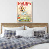 Circus Poster van Tight-Rope Walker met een Paraso Canvas Afdruk (Insitu (Slaapkamer))
