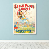 Circus Poster van Tight-Rope Walker met een Paraso Canvas Afdruk (Insitu (Houten vloer))