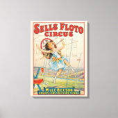 Circus Poster van Tight-Rope Walker met een Paraso Canvas Afdruk (Voorkant)