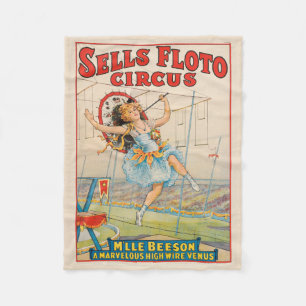 Circus Poster van Tight-Rope Walker met een Paraso Fleece Deken