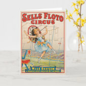 Circus Poster van Tight-Rope Walker met een Paraso Kaart (Gele Bloem)