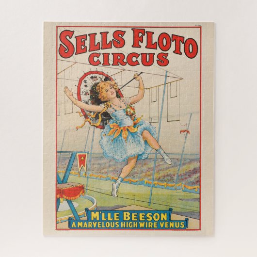 Circus Poster van Tight-Rope Walker met een Paraso Legpuzzel (Verticaal)