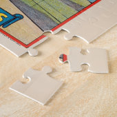 Circus Poster van Tight-Rope Walker met een Paraso Legpuzzel (Zijkant)