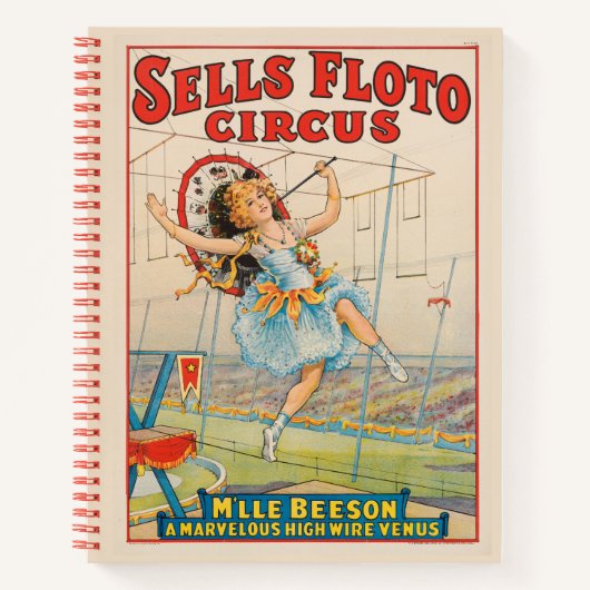 Circus Poster van Tight-Rope Walker met een Paraso Notitieboek (Voorkant)