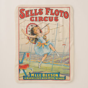 Circus Poster van Tight-Rope Walker met een Paraso Sherpa Deken