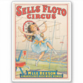 Circus Poster van Tight-Rope Walker met een Paraso Sticker (Voorkant)