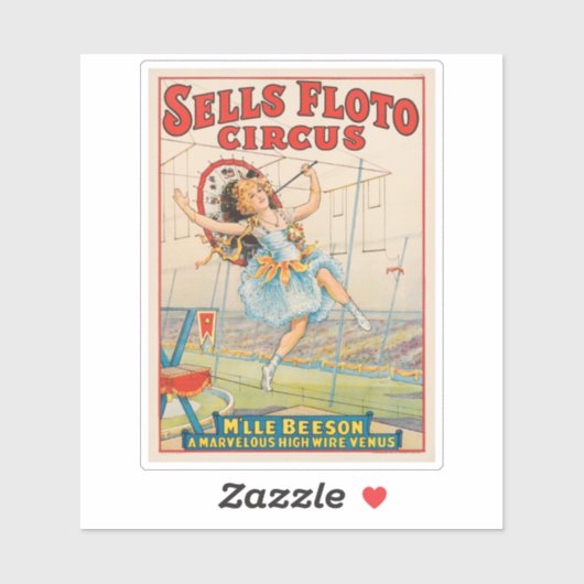 Circus Poster van Tight-Rope Walker met een Paraso Sticker (Vel)