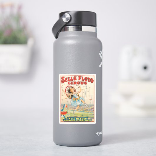 Circus Poster van Tight-Rope Walker met een Paraso Sticker (HydroFlask)
