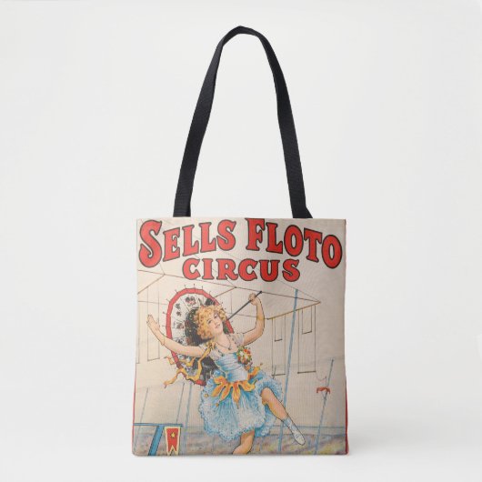 Circus Poster van Tight-Rope Walker met een Paraso Tote Bag (Voorkant)