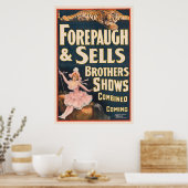 Circus Poster van tijger en vrouw te paard (Keuken)