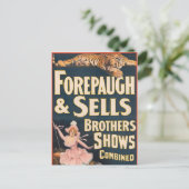 Circus Poster van tijger en vrouw te paard Briefkaart (Staand voorkant)