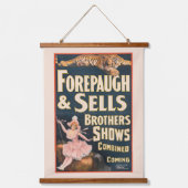 Circus Poster van tijger en vrouw te paard Hangend Wandkleed (Voorkant)