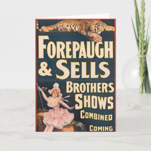 Circus Poster van tijger en vrouw te paard Kaart (Voorkant)