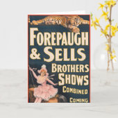 Circus Poster van tijger en vrouw te paard Kaart (Gele Bloem)