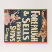 Circus Poster van tijger en vrouw te paard Legpuzzel (Horizontaal)