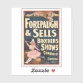 Circus Poster van tijger en vrouw te paard Sticker (Vel)