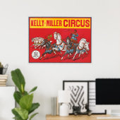 Circus Poster van twee Mannen in wagenrennen (Thuiskantoor)