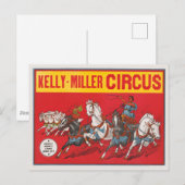 Circus Poster van twee Mannen in wagenrennen Briefkaart (Voorkant / Achterkant)