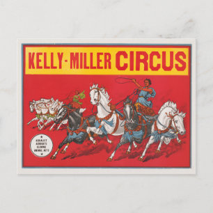 Circus Poster van twee Mannen in wagenrennen Briefkaart