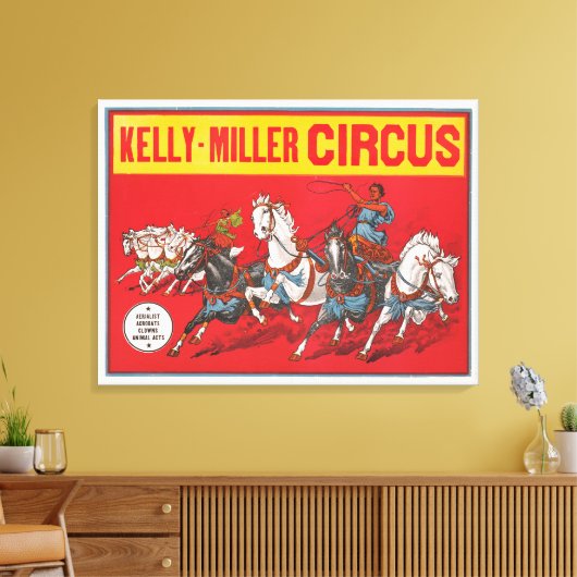 Circus Poster van twee Mannen in wagenrennen Canvas Afdruk (Insitu (Woonkamer))
