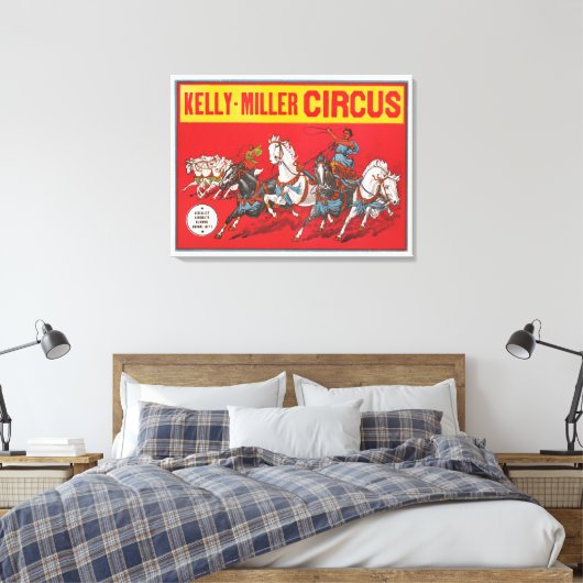 Circus Poster van twee Mannen in wagenrennen Canvas Afdruk (Insitu (Slaapkamer))