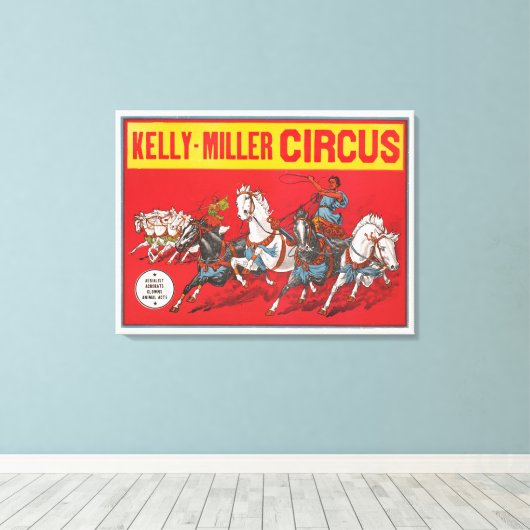 Circus Poster van twee Mannen in wagenrennen Canvas Afdruk (Insitu (Houten vloer))