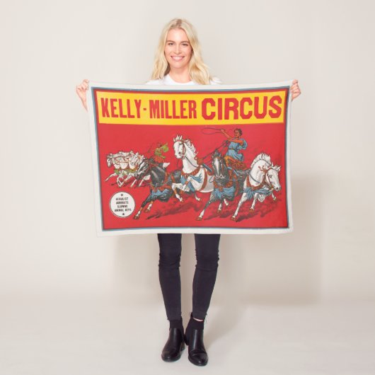 Circus Poster van twee Mannen in wagenrennen Fleece Deken (In situ)