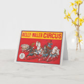 Circus Poster van twee Mannen in wagenrennen Kaart (Gele Bloem)