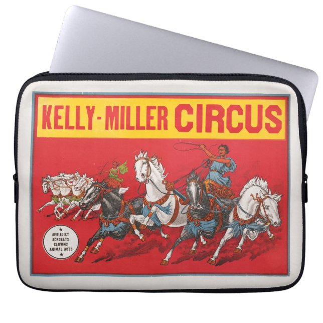 Circus Poster van twee Mannen in wagenrennen Laptop Sleeve (Voorkant)